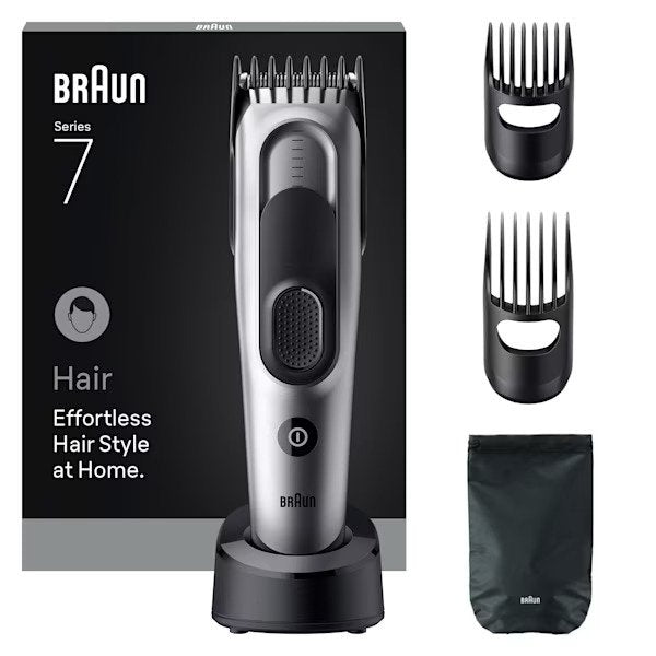 Braun Hair Clipper Series 7 Hair Clipper HC7590, Silver/Black 4987176251060