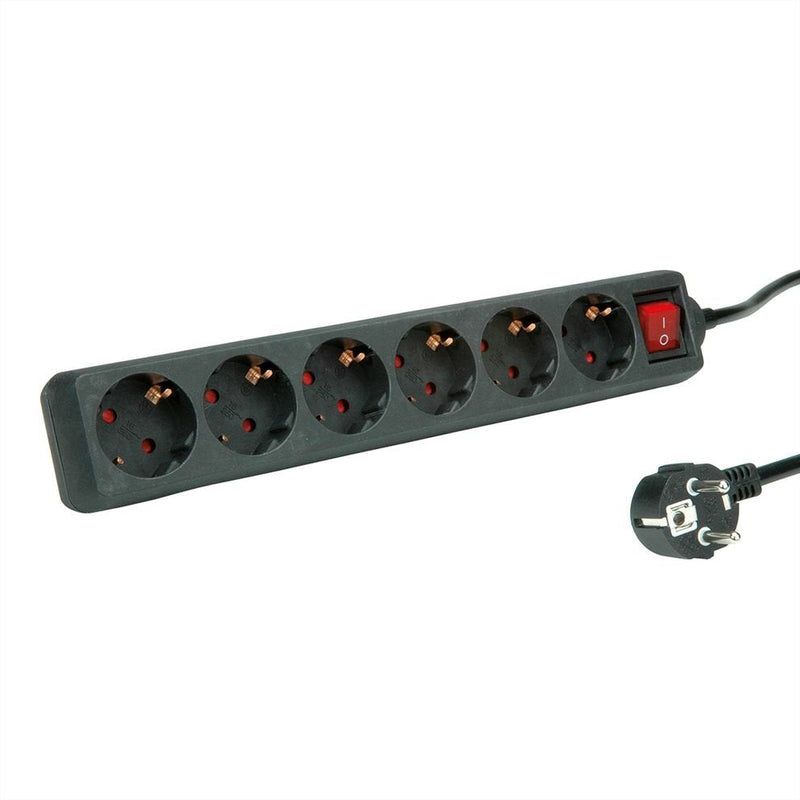 Roline Power Strip 6 Sockets With Switch Black 6M