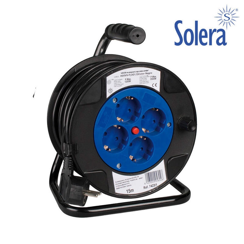 Solera Enrollacable 15M 3X1,5MM With 4 Sockets Bipolares With T/Tl 7423/2