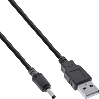 Inline® USB DC Power Adapter Cable USB a Male Plug a DC Plug 3.5X1.35MM, Black, 3M — image 1