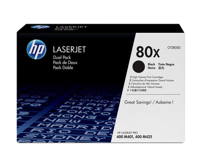 HP Genuine Toner 80X XL High Capacity Multipack 2X Black — image 1