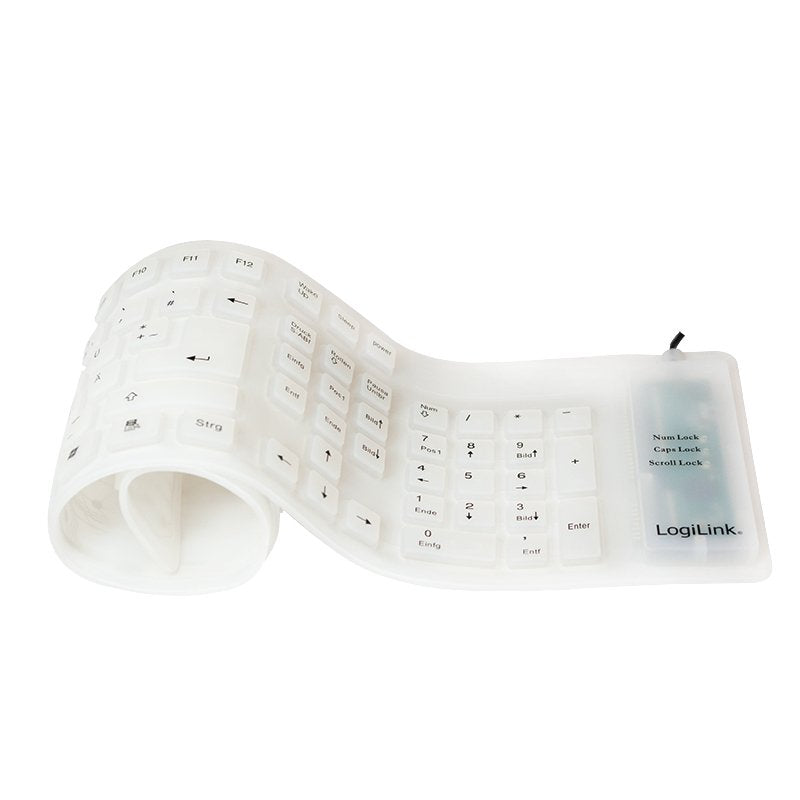Logilink Keyboard German Qwertz USB Ps 2 Flexibel White