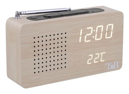 Radio Despertador Tnb Joy LED Fm - Efecto Wood — image 1