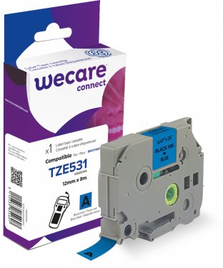 Armor K80051W4 Tape Printer Labels Brother TZE-531 Black Sobre Blue — image 1