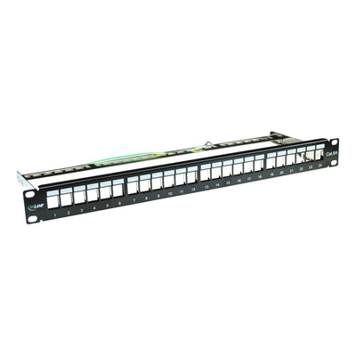 Inline Patch Panel Blank 19 24 Ports 1U Black — image 1