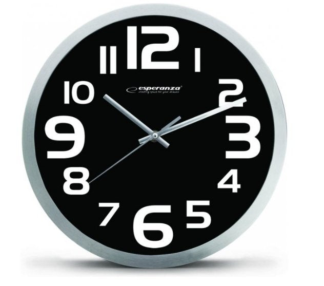 Esperanza Watch Wall EHC013K Wall Clock - Zurich - Black Cuarzo Ovalado Black White