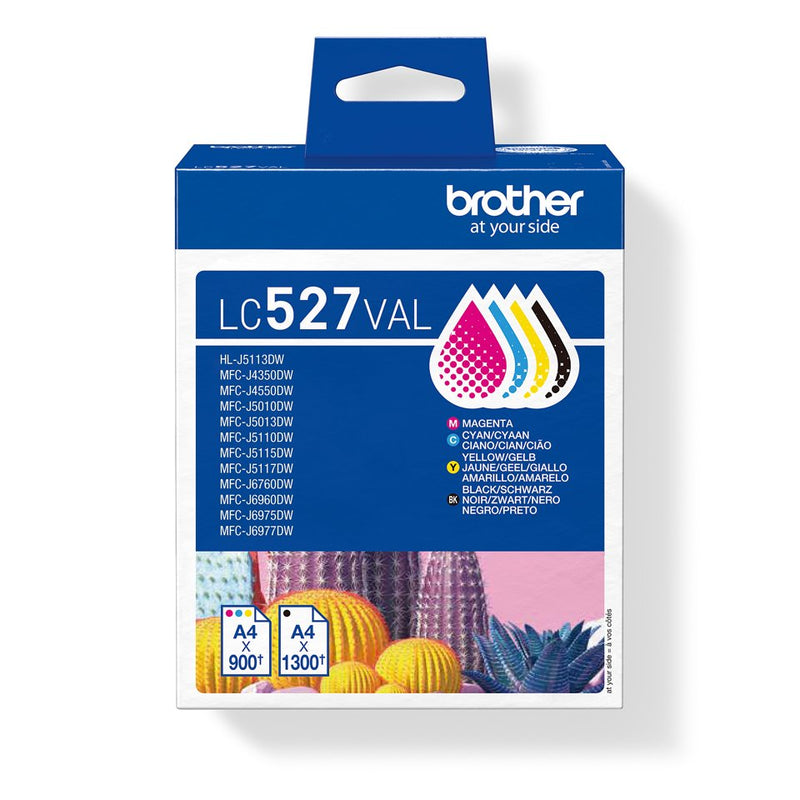 Brother Ink Pack 4, Cyan Magenta And Yellow LC527VAL Black