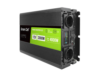 Green Cell Power Inverter 12V-230V 2000W 4000W With LCD Display - Pure Sine Wave — image 1