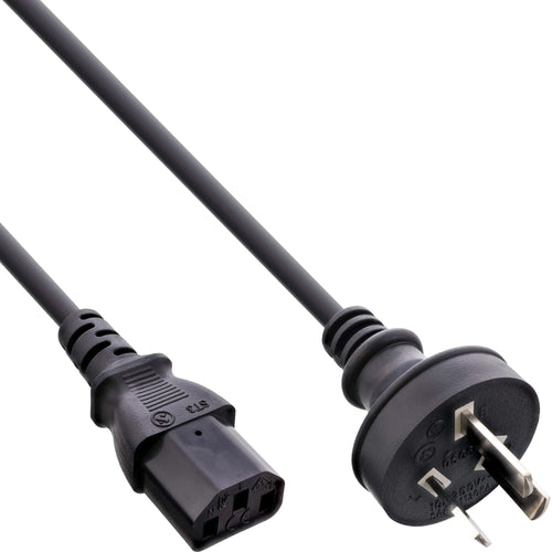 Inline Cable Power , Australia a 3 Pines IEC C13, Black 0,5M — image 1