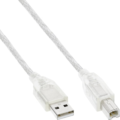 Inline USB 2.0 Cable a B Male Transparent 3M — image 1