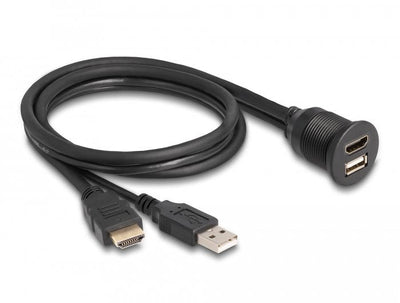 Delock HDMI Cable -a Male And USB 2.0 Tipo-a Male a Hdmi-a Female 1M — image 1