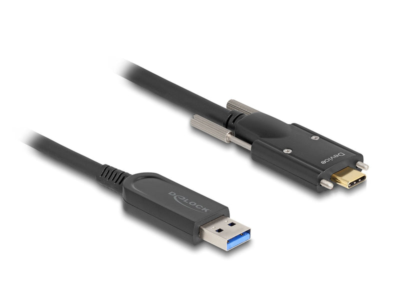 Delock 83200 Cable Óptico Activo USB 10Gbps-a Male USB Tipo-c™ Male Con Screws Laterales 5M