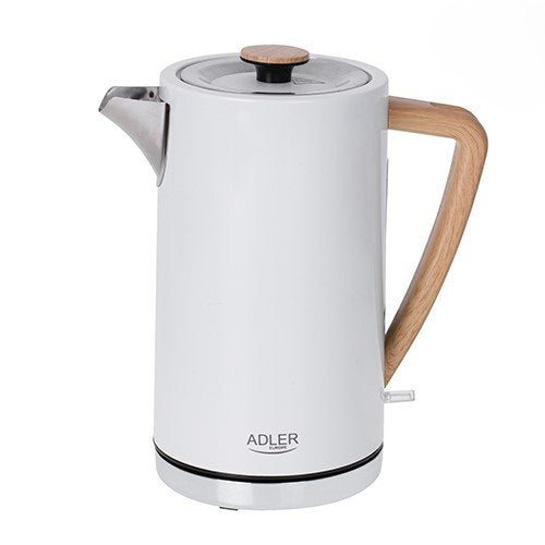 Adler Kettle Eléctrico Ad 1347W, Power 2200W, Capacity 1,5 L, White