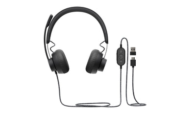 Logitech Headphones Zone Wired Ms Teams With Microphone USB Black — image 1
