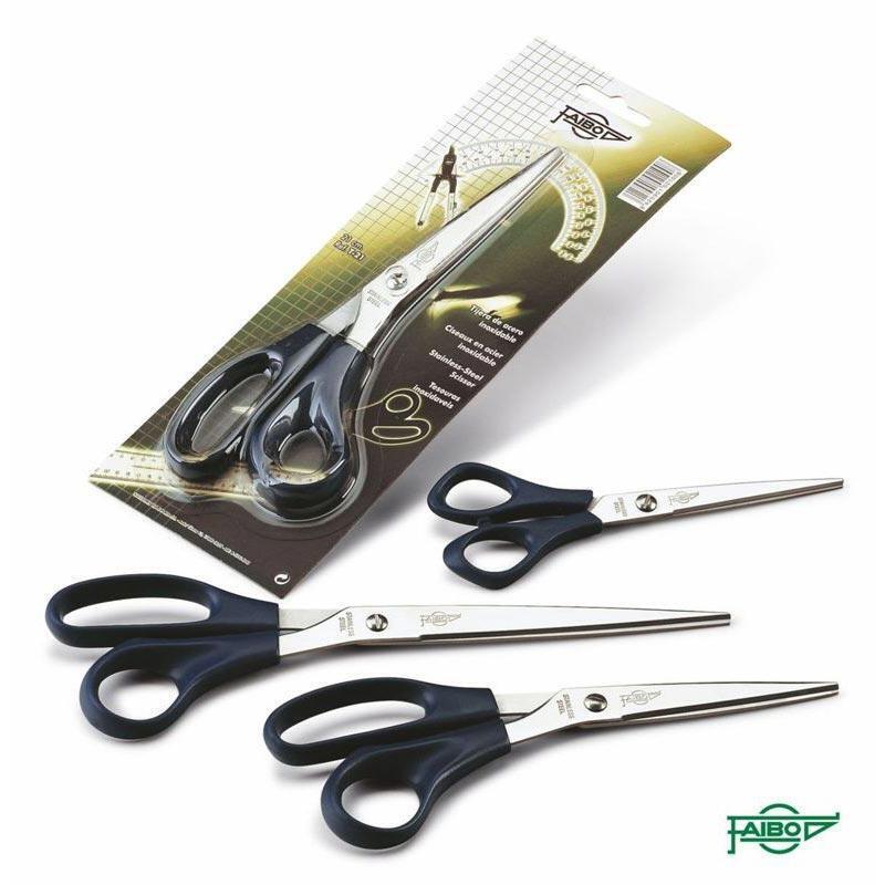 Faibo Scissors Office 25CM Asimétricas Handle Plastic Green Oscuro