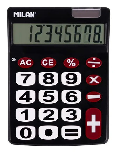 Milan Calculator Black 8 Digitos Dual Blister — image 1
