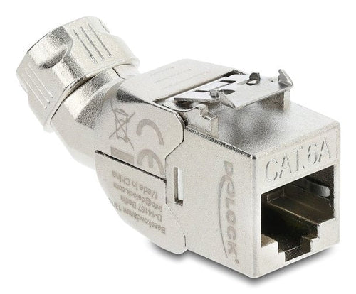 Keystone Módulo RJ45 Connector Female a Lsa CAT.6A With Metal Latch Without Tools 45° Acodable Apantallado — image 1