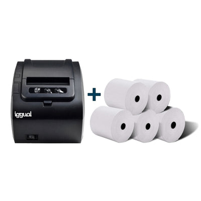 Iggual Kit Printer Thermal TP8002 + 5 Rolls — image 1