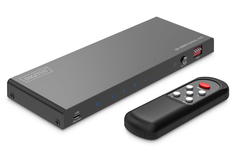 Digitus Switch HDMI 8K, 4X1 Black With Remote Control DS-55335