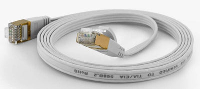 Wantecwire FTP, Cable Ultra-slim CAT.6A, Q 1,6X6,5MM, White Length 0,20M — image 1