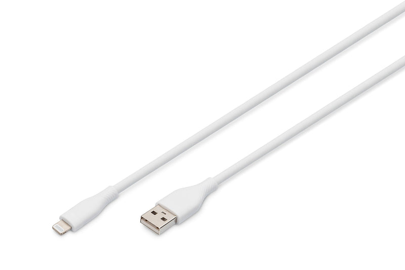 Digitus Cable Connection Lightning Silicone USB-A - Lightning 1M, White