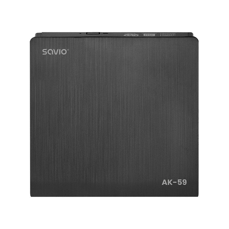 Savio AK-59 Grabador External Slim Cd/Dvd R/Rw - USB-C/Usb-a, Black