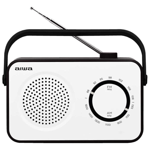 Aiwa Radio Laptop R-190BW White Am/Fm/Speaker 3 /Aux In/Handle/Antenna Telescopica R-190BW — image 1