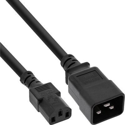 Inline Power Adapter , IEC-60320 C20 a C13, 3X1,5MM², Max. 10A, Black 0,5M — image 1