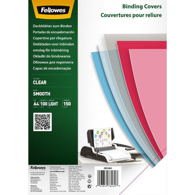 Fellowes Clear Pet Binding Cover 150 Micron A4 [pack 100] 5384501 — image 1