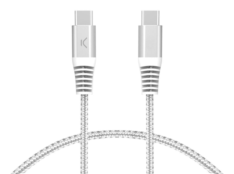Ksix Cable BXCUCC2T2 White Charging And Datos 2 Metres USB-C a USB-C Charging Ultrarrápida 60W