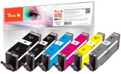 Peach Ink Canon PGI-570XL CLI-571XL MULTI-6-PACK Remanufactured