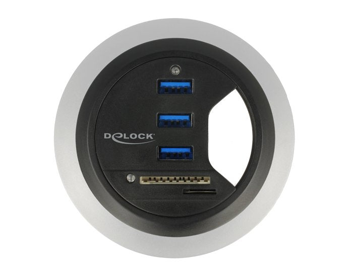 Delock Hub Desk 3 Ports USB 3.0 + Card Reader SD