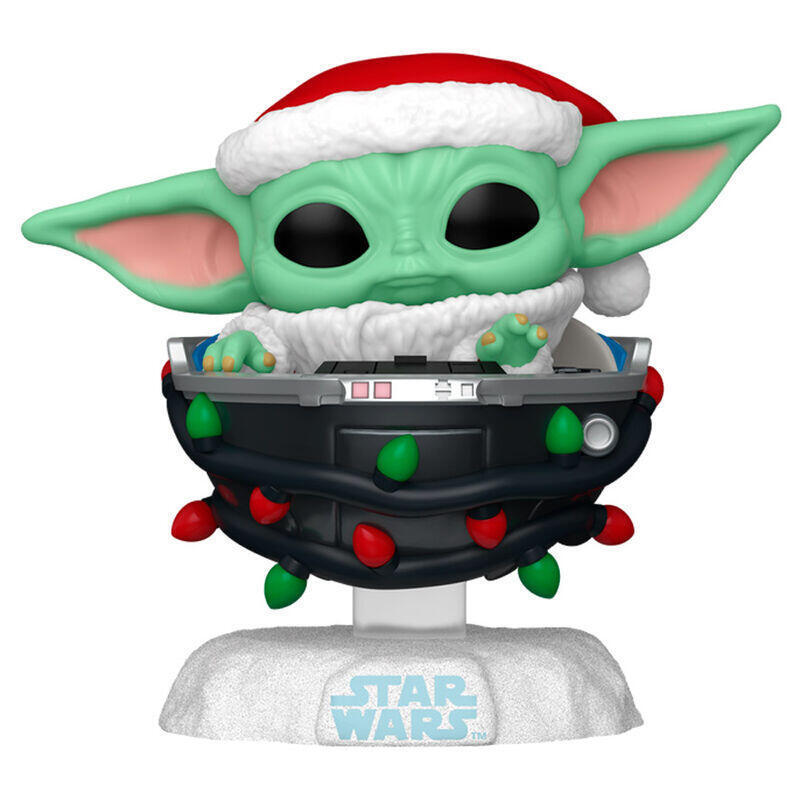 Figura Pop Star Wars Grogu Con Santa Hat In Pram