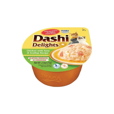 Inaba Golosina Gatos Dashi Delights Caldo Pollo, Atún And Vieira 70G — image 1