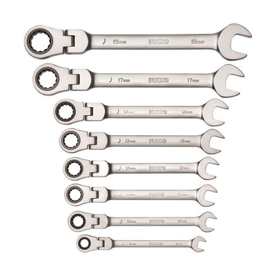 Set 8 Keys Combinadas Carraca Cabeza Flexible/Fixed 8-19MM 19-8-H Irimo — image 1