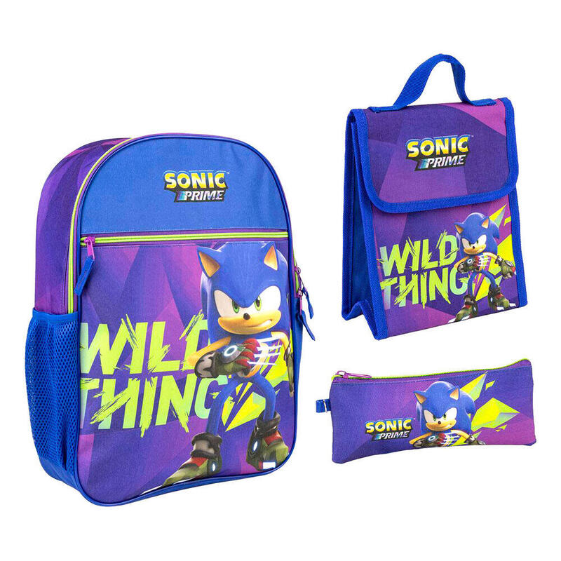 Backpack + Portatodo + Portamerienda Sonic Prime 42CM