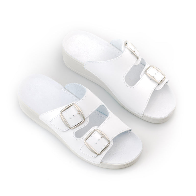 Anne Healed Sandals - White