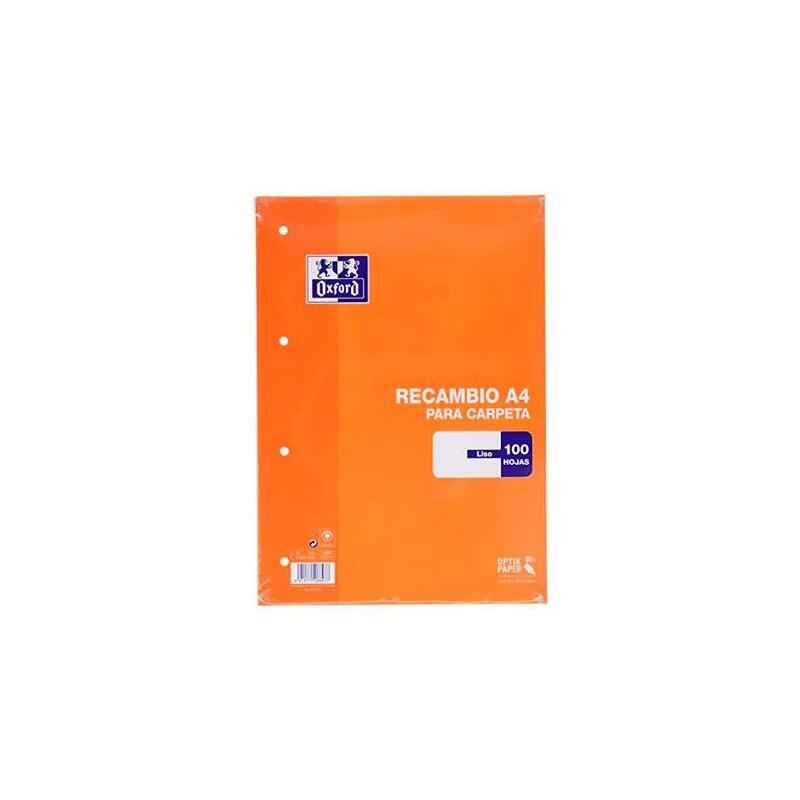Oxford Spare Part 100 Hojas Sueltas Microperforadas Liso A4 Orange