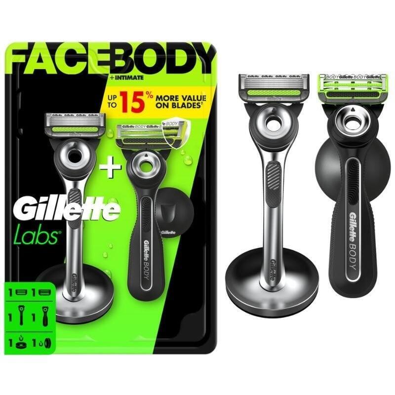 Gillette Pack 2 Cuchillas Afeitar Gillettelabs Facebody + Intimate