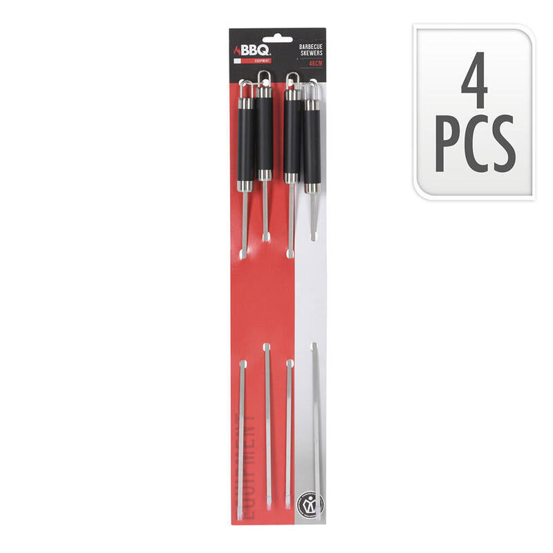 Pack 4 Brochetas Steel Inoxidable 46,5CM Barbecue