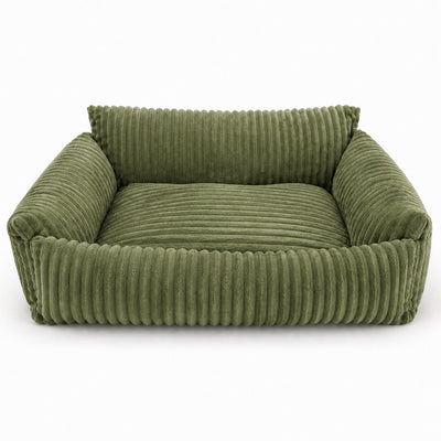 Lodie Corduroy Dog Sofa with Removable Cover – Green, M