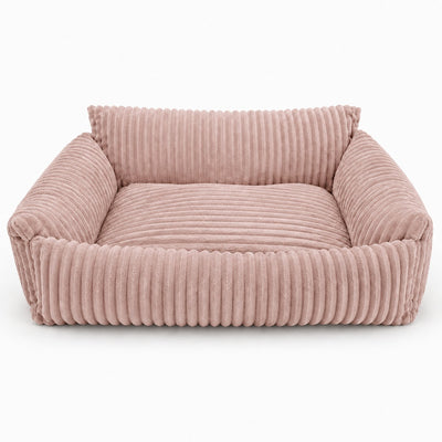 Lodie Corduroy Memory Foam Dog Sofa – Pink, L
