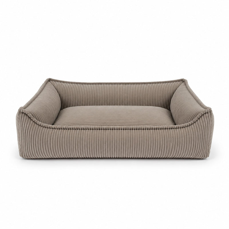 Nino Corduroy Memory Foam Dog Basket Bed – Hazelnut Taupe, XS