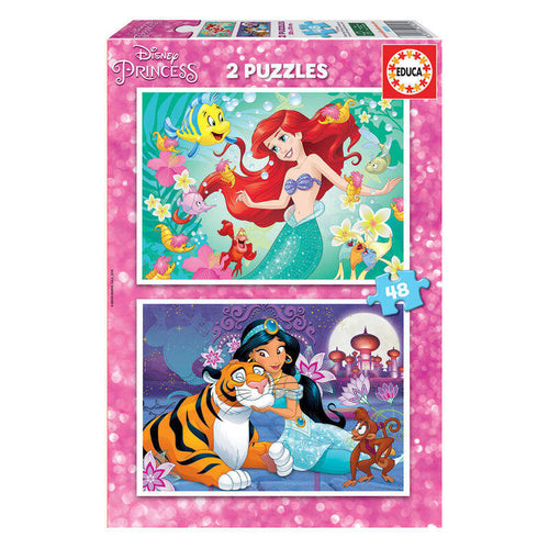 Puzzle Ariel + Jasmine Princesas Disney 2X48PZS — image 1