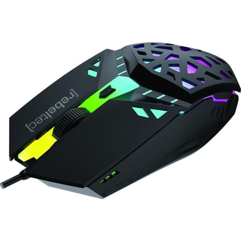 Rebeltec Mouse With Cable Shark Design Ergonómico, Sensor Óptico