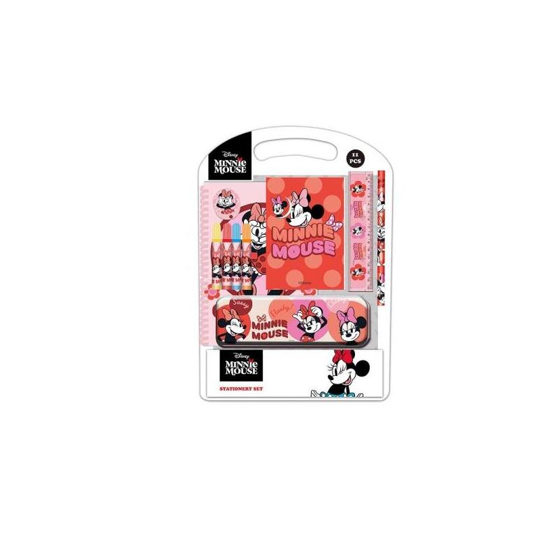 Safta Minnie Mouse Naive Pack School With Plumier Metallic - Pencil - 4 Markers - Regla 15CM - Sacapuntas - Ru