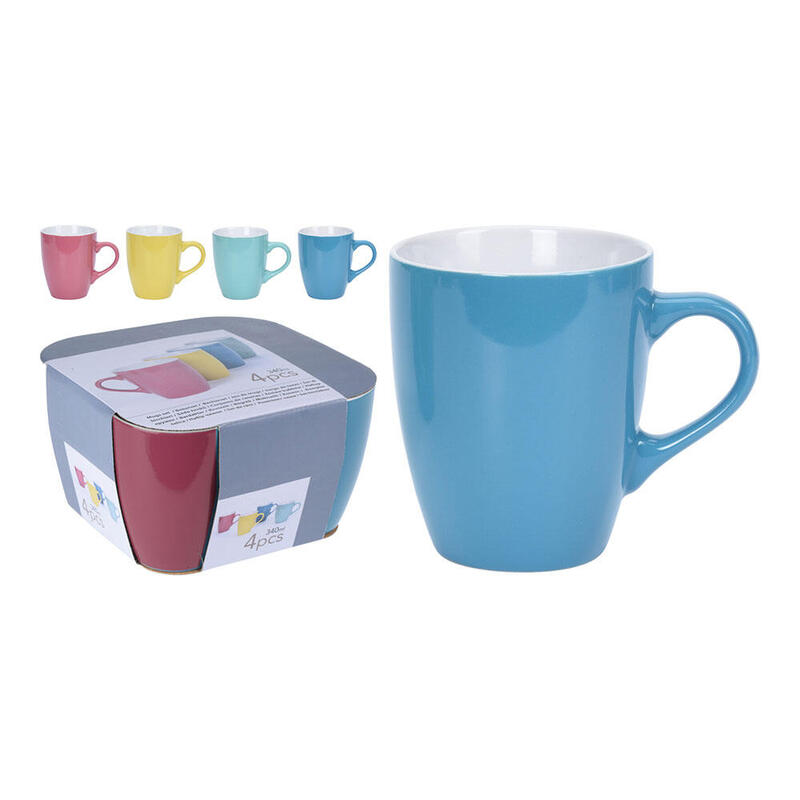 Set Of 4 Cups Cafe 34CL Colours Surtidos