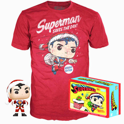Set Figure Pop & Tee DC Comics Superman Exclusive Flocked Size XL — image 1