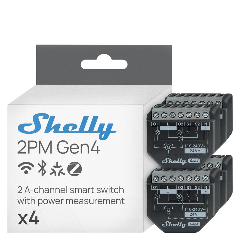 Shelly Relé 2PM GEN4 Pack 4