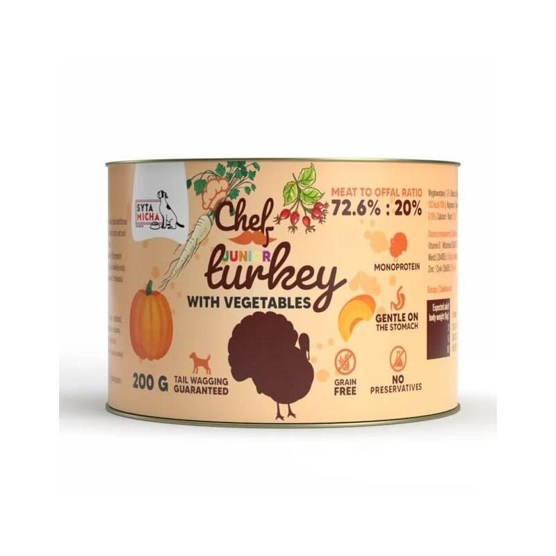 Syta Micha Chef Junior Turkey With Vegetables Mono - Comida Húmeda Perros - 200G